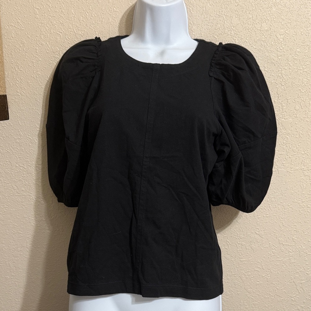 Madewell Black Puff Sleeve Blouse